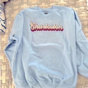 blue charleston crew neck sweatshirt